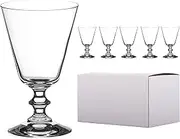 Crystal Red Wine Glasses 'Elizabeth' | Vintage Style | Lead Free Crystal | Set of 6