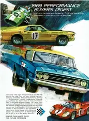Ford 1969 PERFORMANCE BUYERS DIGEST sales brochure Cobra Mach 1 GT 40 XL Mustang
