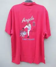Tommy Bahama Men's XL Los Angeles Angels Silk Shirt Red $175 - READ