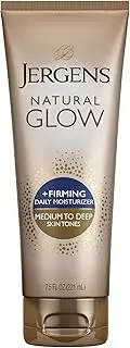 Jergens Natural Glow Plus Firming Daily Moisturizer, 221 ml, Medium to Tan, 7.5 Ounce (23869)