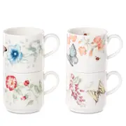 Lenox Butterfly Meadow Stacking Mugs, Set of 4