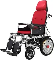 Wheelchair Lightweight Foldable Power Wheelchair, Electric Wheelchair with Headrest,with Reclinable Backrest and Dual Powerful Motor Portable Transit Travel for Disabled and Elderly Mobility (Color :