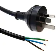 Dynamix C-PB3C15-2 3 Core 1.5mm 3 Pin Plug to Bare End Cable - 2m - Black SAA Approved [C-PB3C15-2]