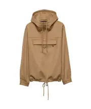 Prada Zip-Up Drawstring-Hem Anorak IT44 camel brown