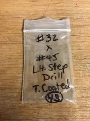 STEP DRILL #32 X#45 LEFT HAND TIN COATED (43 PIECE)