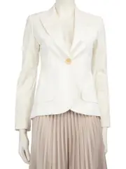 Cream Floral Pattern Blazer