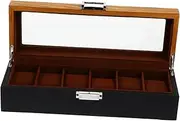 BESPORTBLE Vintage Wooden Watch Storage Box Slot Retro Watch Display Organizer Elegant Design for present Giving Watch Protection From Scratches and Damage for Mens Jewelry