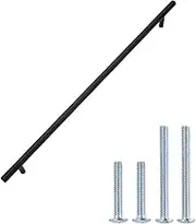 Amazon Basics Euro Bar Cabinet Handle (9.52mm Diameter), 38.1cm Length (32.1cm Hole Center), Flat Black, 10-Pack