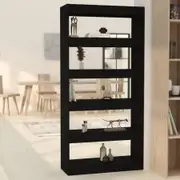Book Cabinet/Room Divider Black 80x30x166 cm Engineered Wood