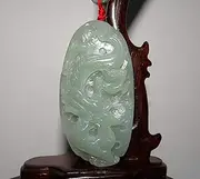 [Jenny' Jade Store] 3" China Certified Nature Nephrite Hetian Jade Luck Dragon Hand Carved Pendants