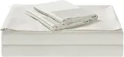 1200TC Egyptian Cotton 4 Piece Super King Bed Luxury Sheet Set, Flat Sheet, Fitted Sheet with 40cm Deep Pocket and 2 Pillowcases White
