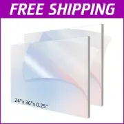 High Transparency Plexiglass Sheets - 2 Pack for Crafting & Glass Replacement