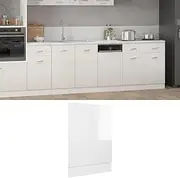 vidaXL High Gloss White Dishwasher Panel - 45 x 3 x 67 cm, Durable and Protective, Easy to Clean Engineered Wood Scandinavian Style Design