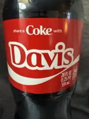Share a Coke with Davis 2025 Personalized Gift Coca~Cola Bottle 20oz