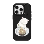 iPhone 16 Pro Impact Ring Stand Case MagSafe Compatible Noodle Cat