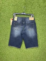 NWT True Religion Jean Shorts Boys Geno Relaxed Slimming Fit Dark Wash Size 16