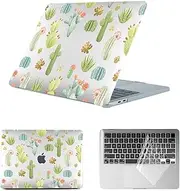 HLAAJJX Hard Cover Compatible with MacBook Pro 13 inch Retina (2015-2012) A1502 A1425, Slim Plastic Laptop Protective Case & Clear Keyboard Cover for MacBook Pro 13,Green Cacti