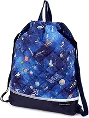 [COLORFUL CANDY STYLE] NM581000 Quilted Knapsack with Gusset, Reflector, Water Repellent, Non-Iron, Future Planet Exploration and Spaceships, Water Repellent, Lightweight, Stain Resistant, Wrinkle