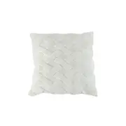 Maine & Crawford Hermione 50x50cm Faux Fur Lattice Cushion Pillow Decor White