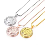 Women Tree Of Life Necklace Crystal Round Pendants Elegant Gifts Necklaces 1Pc
