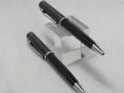 GORGEOUS HIGH QUALITY PIERRE CARDIN BLACK SPARKLING TOP PEN AND PENCIL SET