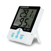 HTC-6 Digital High Accuracy Hygrometer Thermometer Alarm Clock with Large LCD Screen & Backlight