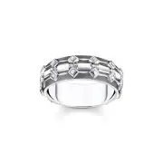 Genuine THOMAS SABO Blackenend wide band ring with Crocodile detailing