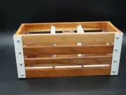 Wooden Cocktail Napkin & Utensil Caddy Crate Wood Box