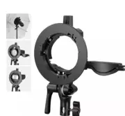 NEEWER S Type Bracket Holder&Bowens Mount for Round Square Head Flash Speedlite