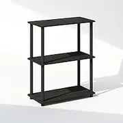Furinno Turn-N-Tube 3-Tier Compact Multipurpose Display Shelf Unit Bookcase Espresso/Black