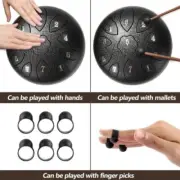 Steel Tongue Drum 8 inch 11 Tone Hand Pan Drum Tank with Drumsticks Carrying Bag