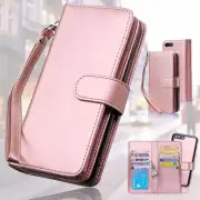 Fits iPhone SE2/SE3 Flip Wallet Leather Case w/Detachable Slim Case Women Girls