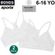 2 Pack Bonds Girls Kids Sports Seamfree Racer Back Super Stretchy Crop Top Bra