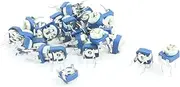 30pcs (Potentiometer) Blue White PCB Mounting Trim Pot Variable Resistor Horizontal Trimmer Potentiometer (72ry717qf671) 500 Ohm