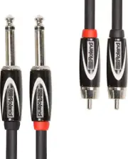 Roland RCC-3-2R28 Hi-Density Oxygen-Free Dual 1/4" TS to Dual RCA Jacks (3-ft)