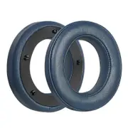 Breathable Leather Headset Cover for Focal Clear Mg Pro - Dark Blue 2 Pack