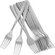 TOPPERFUN Sturdy Stainless Steel Dinner Forks Set 12-Piece Silverware Utensils for Restaurant Hotel Wedding Salad Dessert Steak Forks Easy to Clean