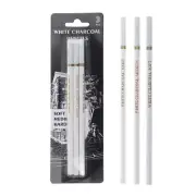 3 Pcs White Charcoal Pencils Professional Hight Sketch Highlight Pencils