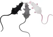 Yardwe 3 Pcs Realistic Mouse Model Lifelike Decorative Garden Statue for Halloween Party Props and Learning Tool Creepy Micro Landscape Ornament for Year Mouse