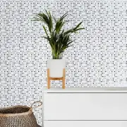 White black Gray silver metallic Wallpaper Polka dot textured wallcoverings roll