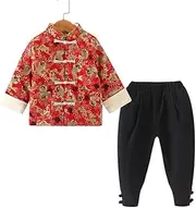 [vkvk] chinese new year clothes for boy kids Chinese style Hanfu Tang costumes plus cotton festive toddler baby suit