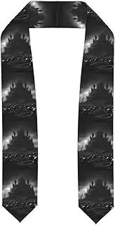 [VPPUR] Black And White Skulls 1 Print Unisex Adult Graduation Stole Class Of 2024 Shawl Stole Class Celebrations Events