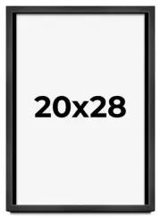 20x28 Frame Black Charcoal Grey Wood Textured Picture Frame | 0.75 Inch Moulding