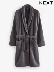 Charcoal Grey Cotton Towelling Dressing Gown (130930) | $76
