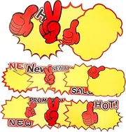 Veemoon 120pcs Star Shaped Price Labels Fluorescent Signs for Retail Stores Supermarkets Bars Eye Catching Burst Design Lightweight Portable Price Paper Tags