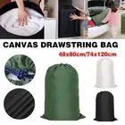 Canvas Drawstring Large Bag Pouch Clothes Craft Storage Laundry Army Green AU