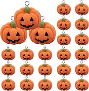 [Wedhapy] Halloween Charm 24PCS Cute Pumpkin Charm 0.8x0.7 Mini Flatback Resin Charm DIY Fall Charm for Jewelry Making,Phone Case Fall Charm for Jewelry Making