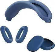 [VAEKNVG] for Apple Airpods Max Case Cover, Soft Silicone Anti-Scratch Ear Pad Case Cover/Ear Cups Cover/Headband Cover for AirPods Max, Shockproof Protective Earbuds Accessories for AirPods Max(Blue)