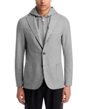Eleventy Flannel Slim Fit Sport Coat with Removable Full Zip Hoodie