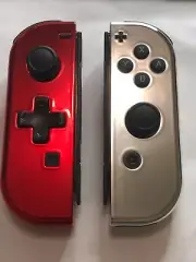 Custom Chrome Silver Red Nintendo Switch Joy Con Joy-Con JoyCon controller DPAD